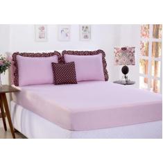 Imagem de Jogo De Lençol Poa Queen Size 04 Peças Rosa - Deccoralle
