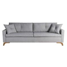 Imagem de Sofá 3 Lugares Viena Linho Cinza 190 Cm - Keva