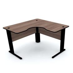 Imagem de Mesa Em L P/ Escritório 120X120 Pandin Maxxi - Walnut/Preto