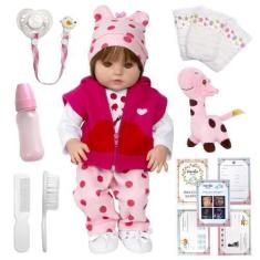 Imagem de Bebê Reborn Boneca Girafinha Corpo De Silicone 27 Acessórios - Cegonha