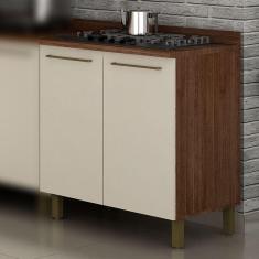 Imagem de Balcão Cooktop 2 Portas Tarantela Valdemóveis Chocolate/Off White