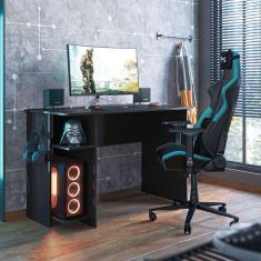 Imagem de Mesa De Escritório York Q01 Amarena Móveis Cor Preto