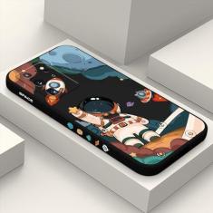 Imagem de LEECG Capa de telefone de silicone macio com estampa de astronauta de flor de borboleta para Samsung S20 Ultra, forro de microfibra, design criativo lateral para Samsung Galaxy S20 Ultra - Astronauta