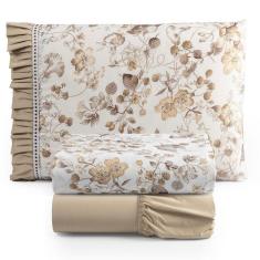 Imagem de Jogo De Cama Lençol Solteiro Minuano 100% Algodão 3 Peças - Cáqui