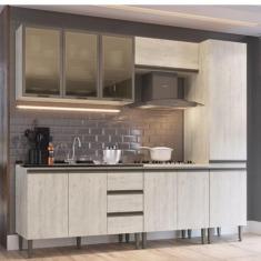 Imagem de Cozinha Modulada Americana 5 peças Vidro Greta Crema Megasul - IRM