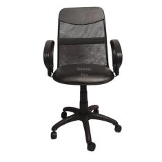 Imagem de Cadeira  diretor tela giratória com faixa e braço fixo corano preto