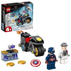 Imagem de Kit de construção colecionável LEGO Marvel Capitão América e Hydra Face-Off 76189; Conjunto Capitão América e motocicleta; Novo 2021 (49 peças)