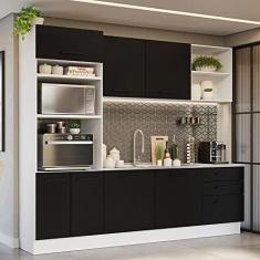 Imagem de Armário de Cozinha Completa 250cm Branco/preto Agata Madesa 01