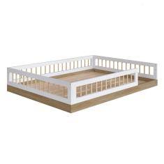 Imagem de Cama Infantil Montessoriana Casal Completa Móveis Affetto Marrom Branco