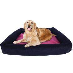 Imagem de Cama Para Cachorro Grande 100x87 Cm - ESCOLHA A COR - 100% Lavável e Resistente - Pet Querido (PRETO + ROSA)