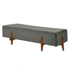 Imagem de Recamier Zurik Luxo Madeira Maciça Castellar Móbile Linho Cinza