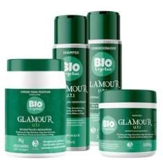 Imagem de Kit Sh+Cond+Mask+Creme De Pentear 1K Biovegetais Uti Glamour - Trihair