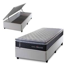 Imagem de Conjunto Box Baú Solteiro Dakota Preto 96x203x64 Espuma D33