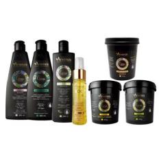 Imagem de Kit Arvensis Cachos Crespos 6 Itens + Finalizador Tec Oil
