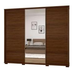 Imagem de Guarda roupa casal 100% mdf fortuno plus com espelho jacarandá - villa