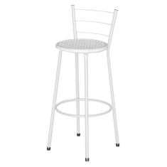 Imagem de Banqueta Alta Epoxi Branca Cristal Branco