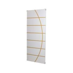 Imagem de Kit com 3 Folhas de Porta Madeira Decorada 210x60cm Espessura 3,5cm Cantareira Mgm Branco