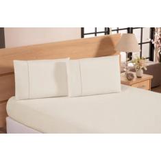 Imagem de Jogo De Lençol 200 Fios Casal Liso - Ponto Palito - Várias Cores - Lal