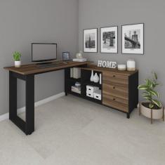 Imagem de Escrivaninha Industrial Para Escrit rio E Home Office Em L 3