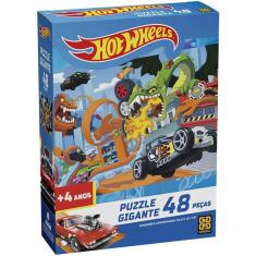 Imagem de Quebra Cabeca Hot Wheels Gigante 48 Pecas Grow