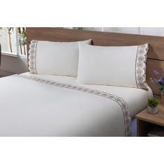 Imagem de Jogo Lençol Casal Viúva 2,03Mx1,20Mx40cm 4 Peças 180 Fios - Mtr Enxova