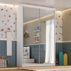Imagem de Guarda Roupa Infantil/juvenil 2 Portas de Espelho 2 Gavetas Branco