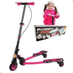 Imagem de Patinete Meninas Infantil Ski Trinete Frog Rosa Até 60Kg  - Dm Toys