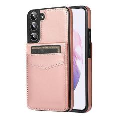 Imagem de Capa de suporte para Samsung Galaxy S23 S22 S21 S20 FE Ultra S10 E S9 S8 Plus Carteira Cartão Choque Flip Couro Bolsas de telefone Capa, ouro rosa, para Galaxy S20 Plus