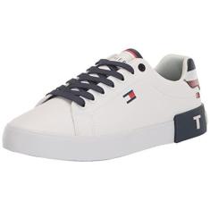 Imagem de Tommy Hilfiger Tênis masculino Rezz, Branco/Azul-marinho Multi 146, 42