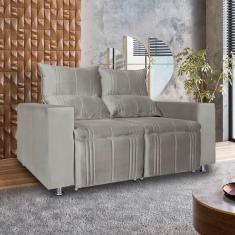 Imagem de Sófa Retrátil e Reclinável 2 lugares Madri 1,60cm c/Molas Veludo Bege