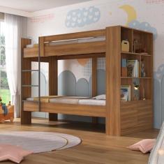 Imagem de Beliche Juvenil Jonava 2 Portas com Estante Espresso Móveis Nogal