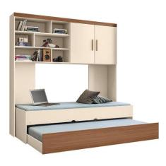 Imagem de Jogo De Quarto Chiara Módulo Aéreo 2 Portas E Bicama Com Colchões Phys