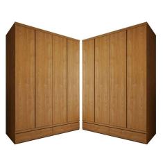 Imagem de Conjunto 2 Guarda-roupa 4 Portas 3 Gavetas 100% Mdf Urbano Cedro