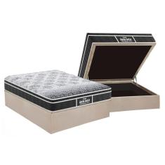 Imagem de Cama Box Baú Casal: Colchão Anatômico Probel D28 Guarda Costas PróMiddle Plus + Base CRC Suede Clean (138x188)