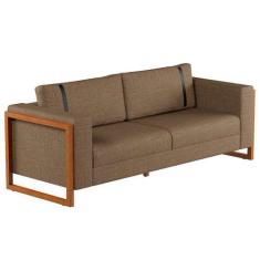 Imagem de Sofá 2 Lugares Lin Linho Marrom e Amêndoa 180 cm - Mobly