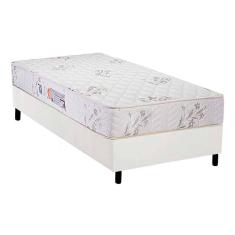Imagem de Cama Box Solteiro: Colchão Espuma D45 Luckspuma Gran Luck + Base Crc Courano White(88X188)