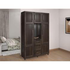 Imagem de Guarda-roupa Solteiro com Espelho 7 Portas 3 Gavetas Belém Capelinha Imbuia Marroml