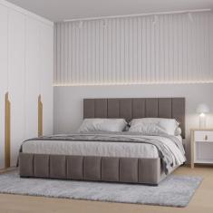 Imagem de Cama Baú Queen sem Cabeceira Uvaia Cabecasa Madeiramadeira Capuccino