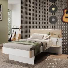 Imagem de Cama Infantil Sonho Tamanho Solteiro Branco/Aveiro - Movelbras