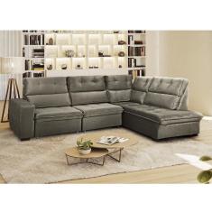 Imagem de Sofá 4 Lugares 280/210cm Retrátil Reclinável Veludo Bárbara Takei