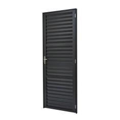 Imagem de Porta De Aluminio 210x80cm Batente 4cm Ultra Ramassol Preto