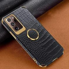 Imagem de Capa de telefone com textura de crocodilo para Samsung Galaxy Note 20 Ultra S21 S20 S10 Plus A72 A52 A51 A71 A50 A70 Capa de suporte magnético, Suporte magnético preto, Para Galaxy A72