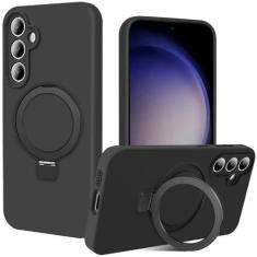 Imagem de Jockvo Capa de telefone com suporte magnético invisível para Samsung Galaxy S24 Plus de 6,7 polegadas, silicone compatível com proteção total de câmera de grau militar Magsafe, capas de telefone para