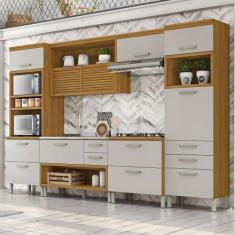 Imagem de Cozinha Modulada 5 Peças Ripado Princesa 100% Mdf - Nesher Móveis