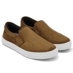 Imagem de Tênis Slip On Masculino Casual Calce Fácil Macio - Dk Shoes, Caramelo,