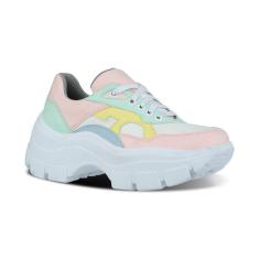 Imagem de Tênis Chunky Feminino Sola Alta Cadarço Conforto Casual-Feminino