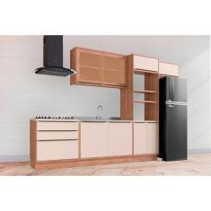 Imagem de Cozinha Modulada Completa Versalis 6 Peças (2Aéreos+2Balcões+1TorreQuente+1Complemento) C6P191 Freijo/Cinza Argila - Herval