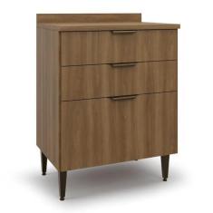 Imagem de Balcão para Cozinha 3 Gavetas Paris Nogal Manchester