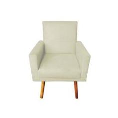 Imagem de Poltrona Decorativa Nina Com Rodapé Suede Bege