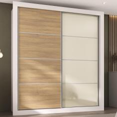 Imagem de Guarda-roupas Casal 2 Portas De Correr 4 Gavetas Alasca Multimóveis Mp4263 Madeirado/off White Madeirado/off White